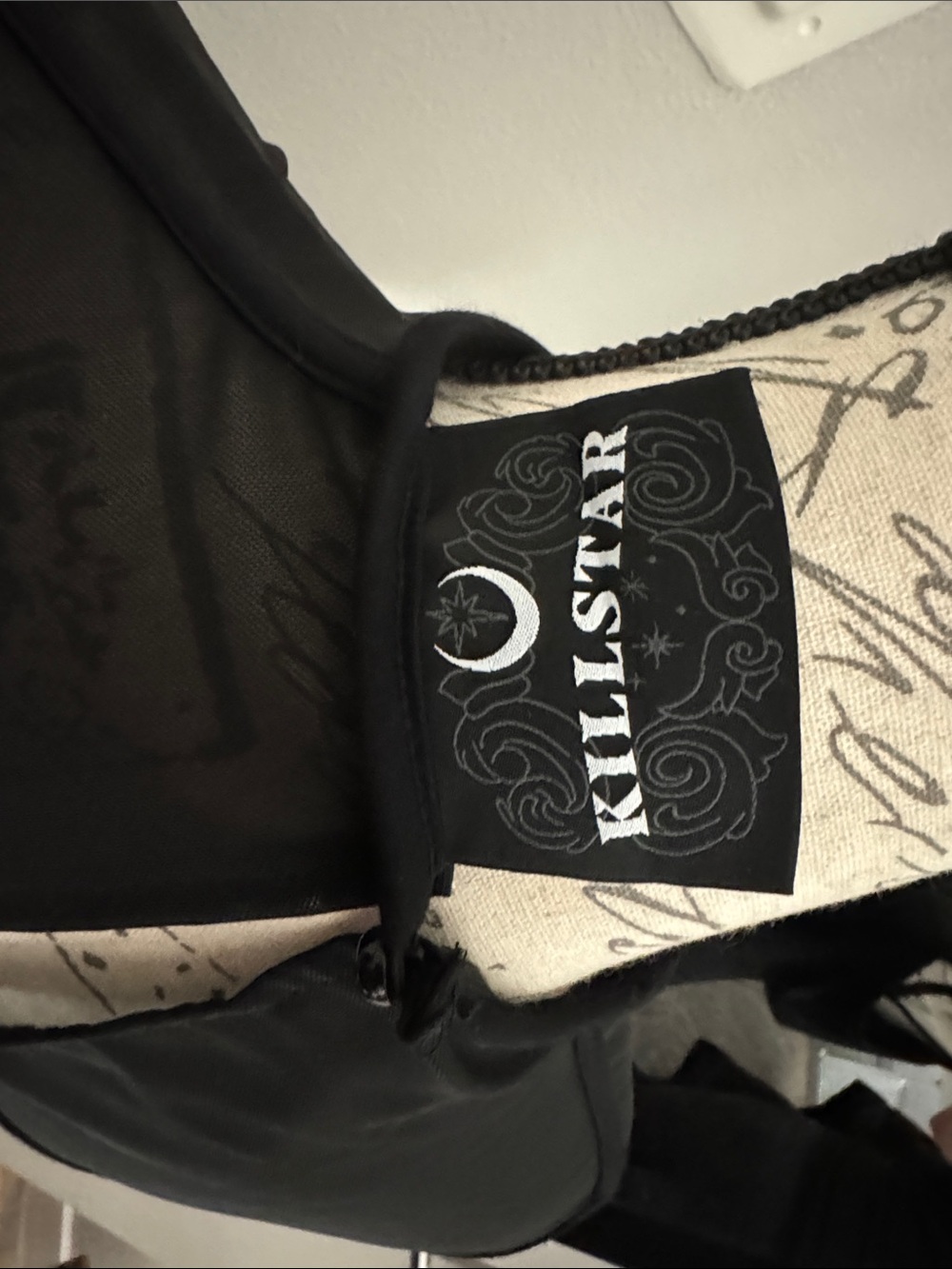 Killstar Black Cold-Shoulder Mesh Yoke Mini Dress - Picture 5 of 5